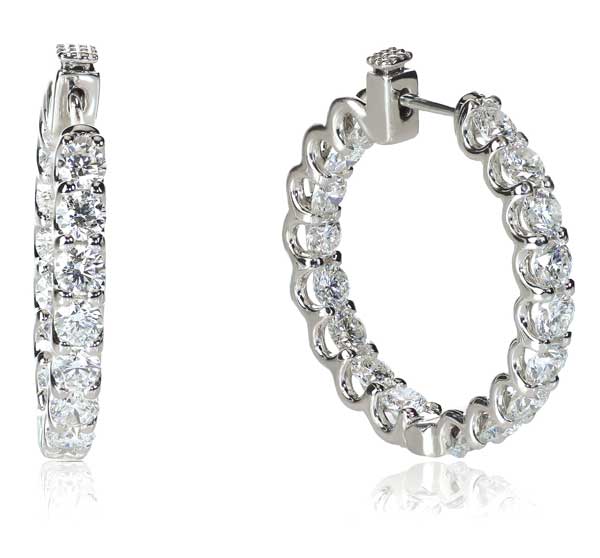 4 inch diamond hoop earrings